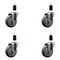 Service Caster 4'' SS Thermoplastic Rubber Wheel Swivel 1-3/8'' Expanding Stem Caster Set, 4PK SCC-SSEX20S414-TPRB-138-4 - alternate 1
